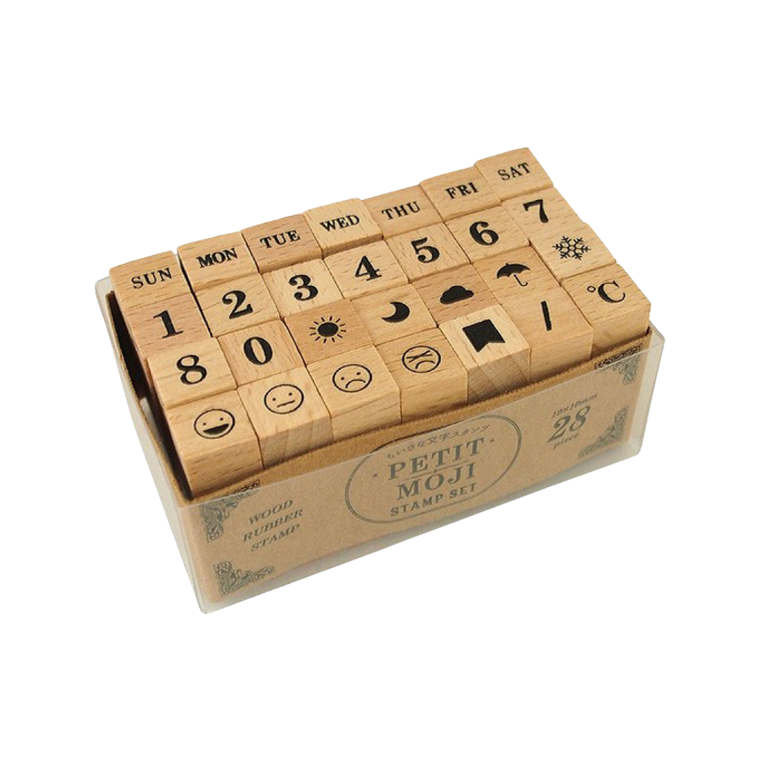 Kodomono Kao Stamp - Days of the Week / Numbers / Marks - Large