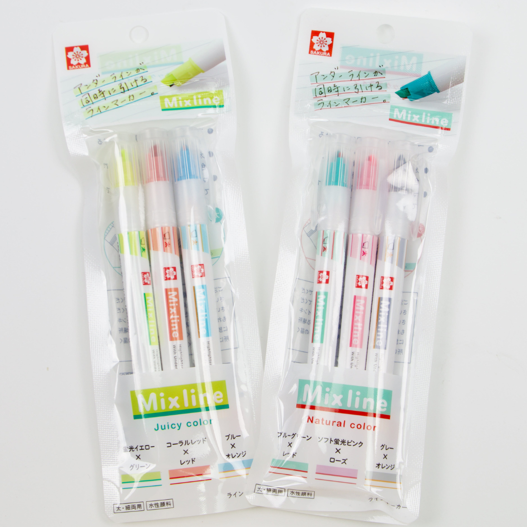 Sakura Mixline Underline Highlighter 3 Color Sets