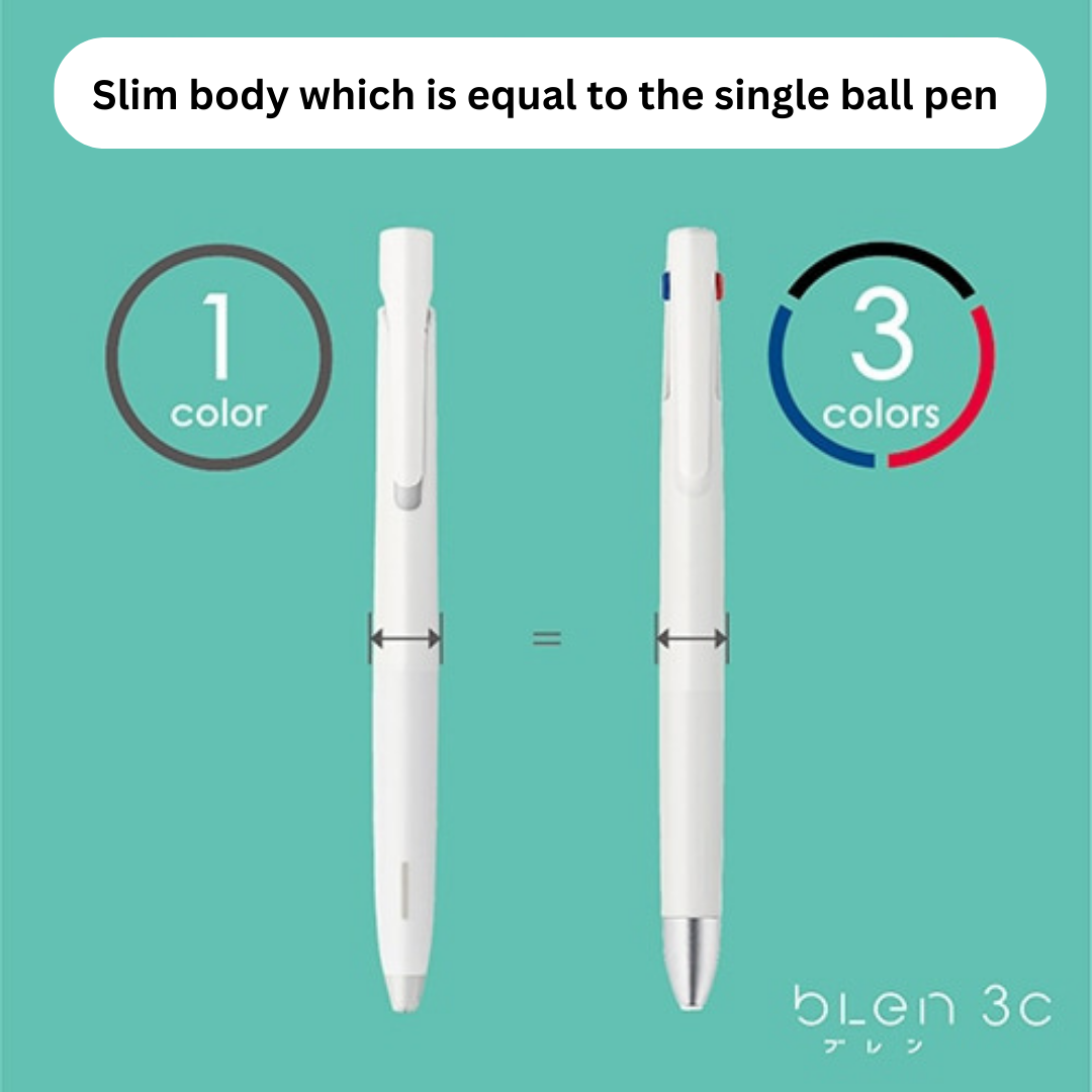 Zebra bLen 3C 3 Color Ballpoint Multi Pen & Refill - 0.5 mm