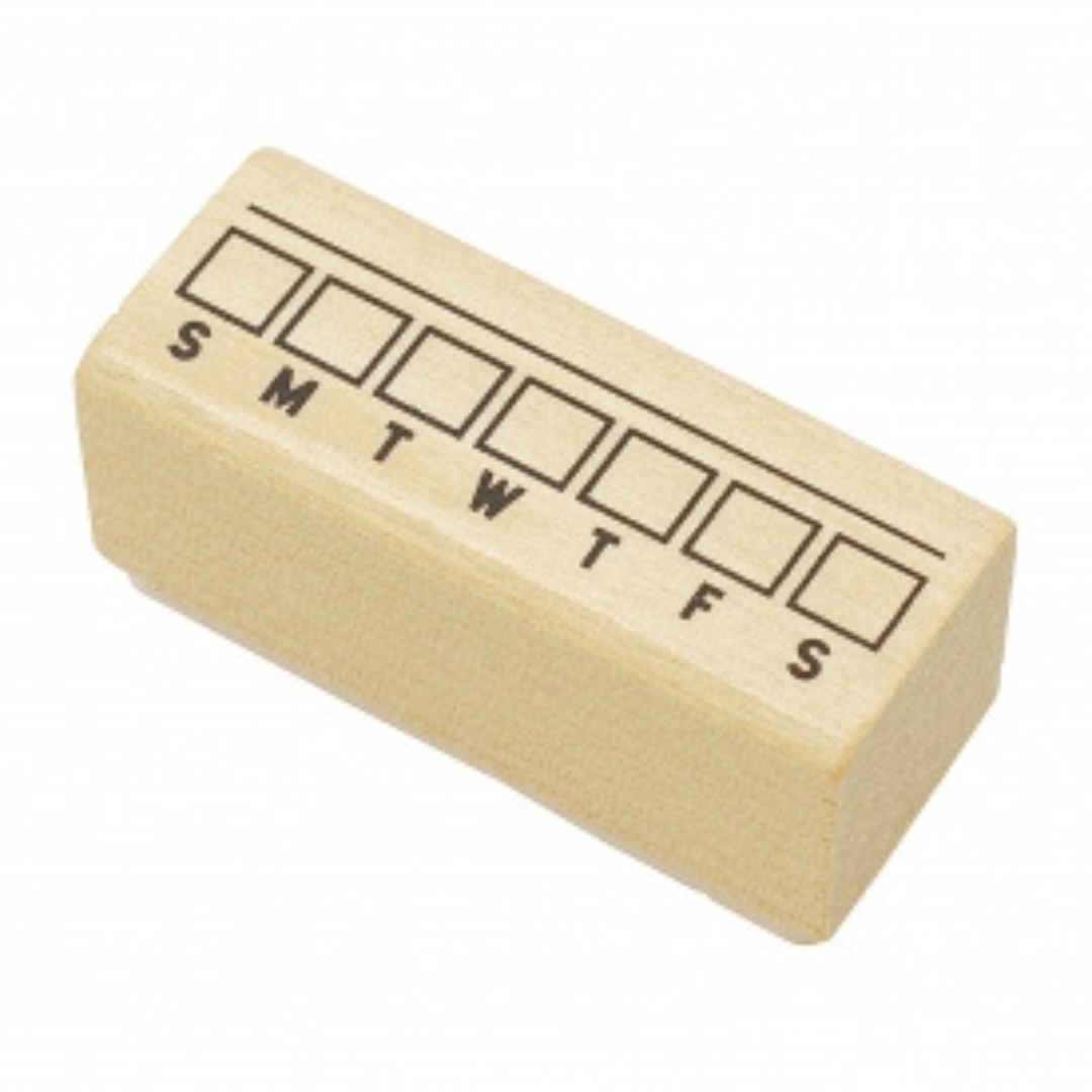 Kodomono Kao Wooden Stamp - Days Of The Week Check