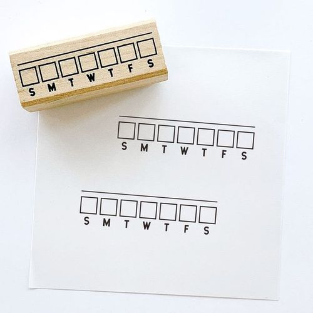 Kodomono Kao Wooden Stamp - Days Of The Week Check