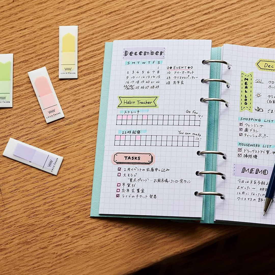 Kanmido Coco Fusen Sticky Notes - Medium - Pattern