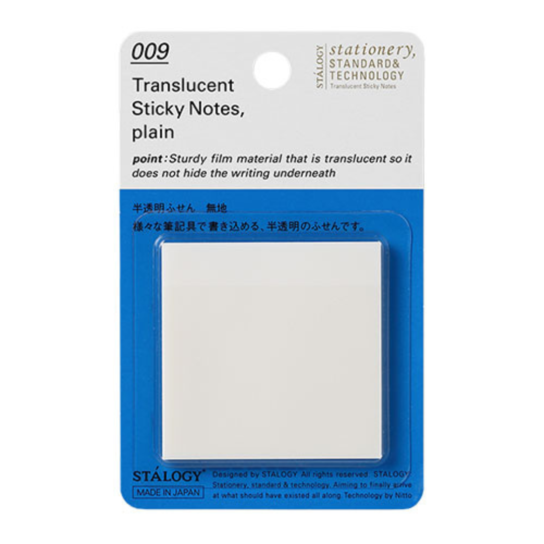 Stalogy Transparent Sticky Notes - Lined / Plain - 50 mm