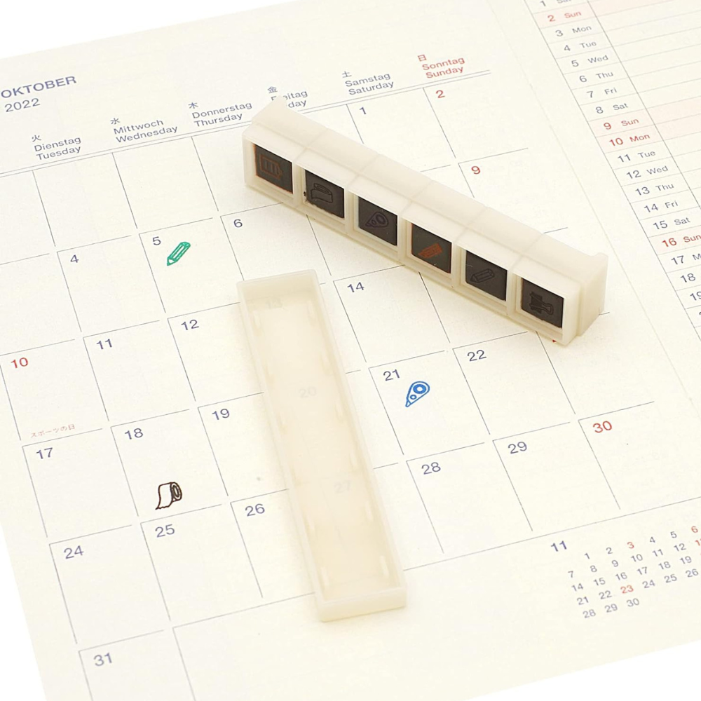 Kodomo no Kao Pochitto6 Push-Button Stamp - Stripe Marks