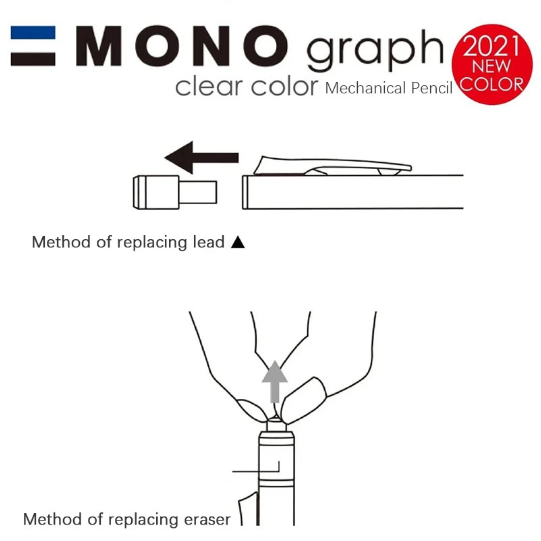Tombow Mono Graph Shaker Mechanical Pencil Clear Models - 0.5 mm