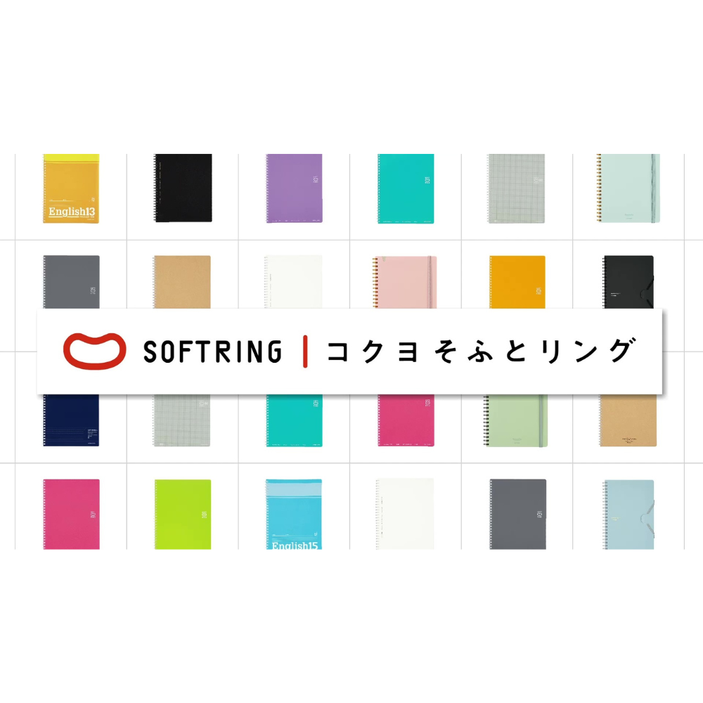Kokuyo Soft Ring Grid Notebook - 70 Sheets - Black