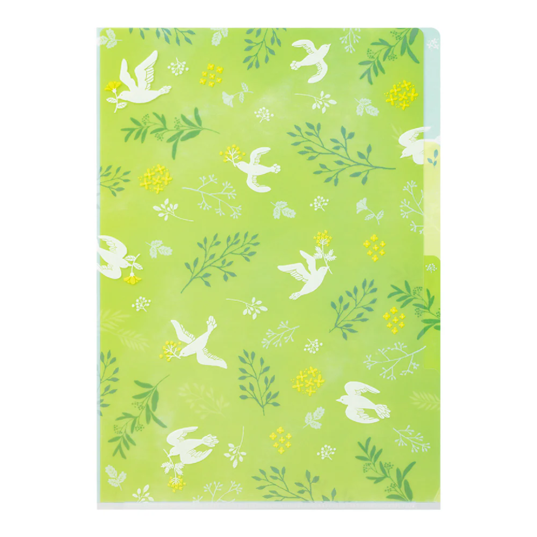 Midori 3 Pockets Clear Folder A4 - White Bird