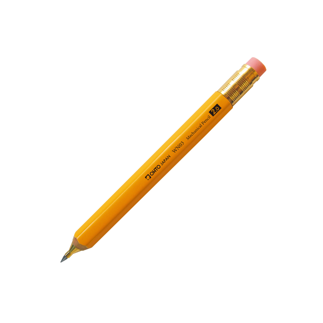 Ohto Wooden Mechanical Pencil, Sharpener & Leads - 2.0 mm
