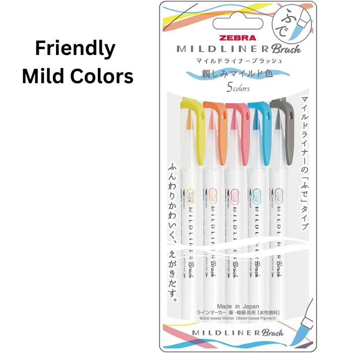 Zebra Mildliner Double-Sided Highlighter Brush Sets - Brush / Extra Fine