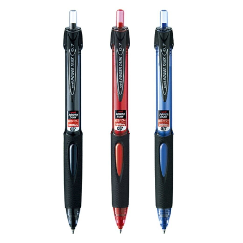 0.7 Refill Ballpoint Pen Refills Uniball Power Tank RT Ballpoint Pen, Retractable, Bold 1 Mm, Blue Ink, Translucent Blue/Black Barrel, Dozen Uni Power Tank Uni Ballpoint Ink Tanks