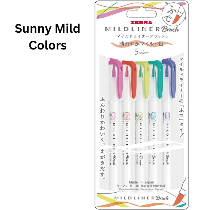 Zebra Mildliner Double-Sided Highlighter Brush Sets - Brush / Extra Fine