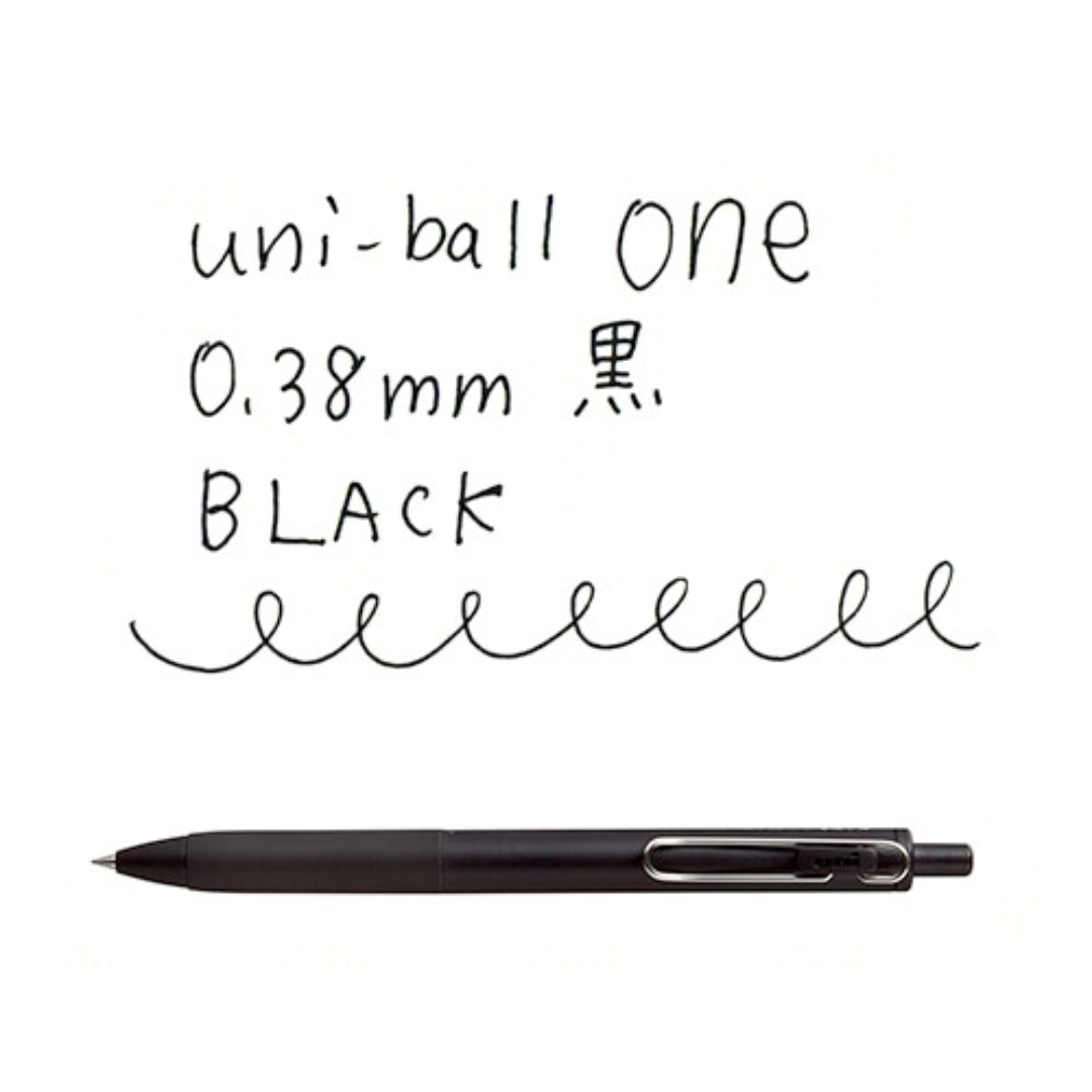 Uni-ball One Gel Black Body Pen - 0.38 & 0.5 mm