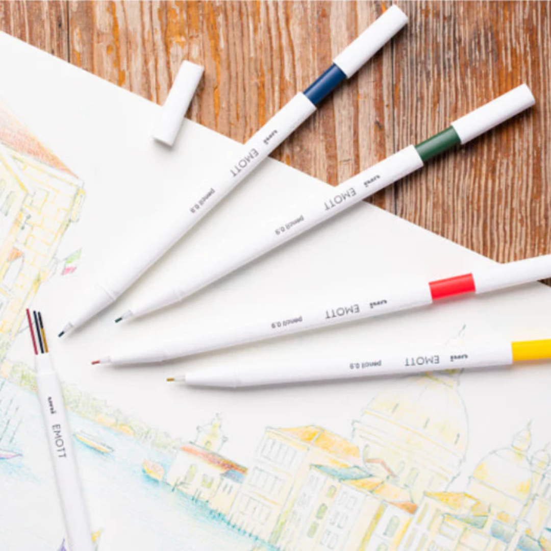 Uni EMOTT Color Mechanical Pencil - 0.9 mm - 4 Color Set