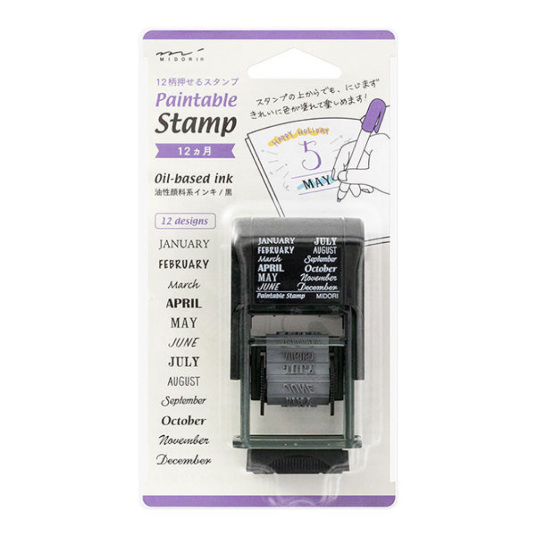 Midori Paintable Rotating Stamp - Self-Inking - Month