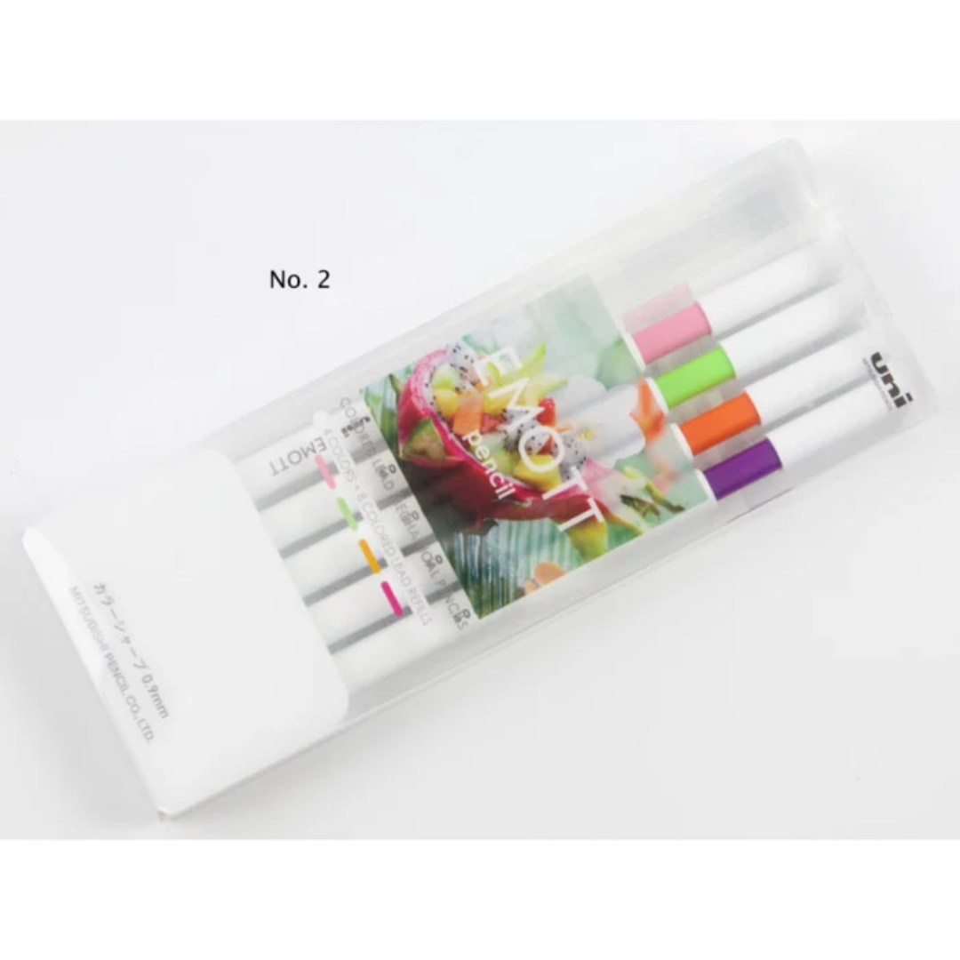 Uni EMOTT Color Mechanical Pencil - 0.9 mm - 4 Color Set