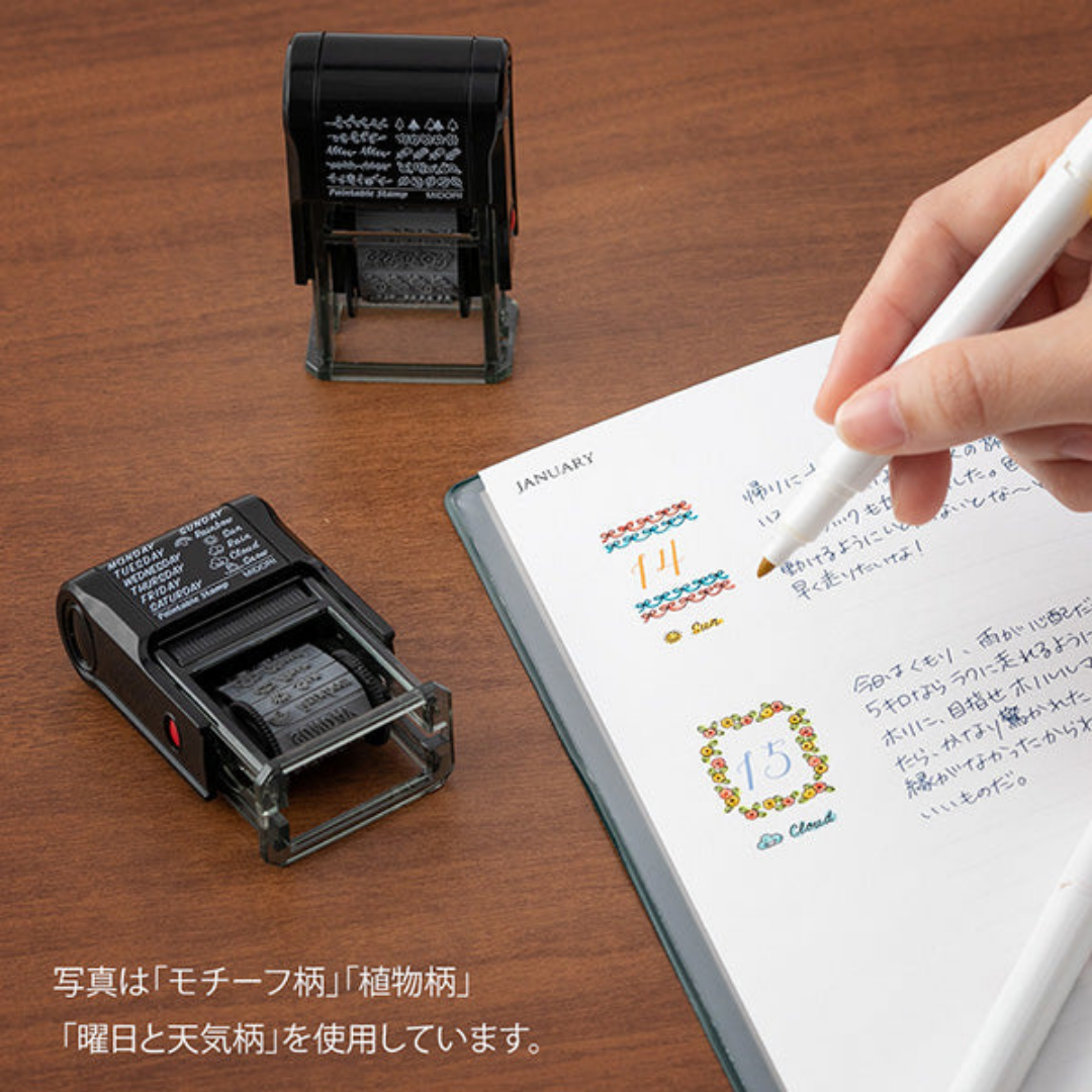 Midori Paintable Rotating Stamp - Self-Inking - Month