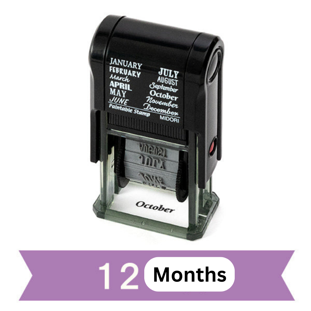 Midori Paintable Rotating Stamp - Self-Inking - Month