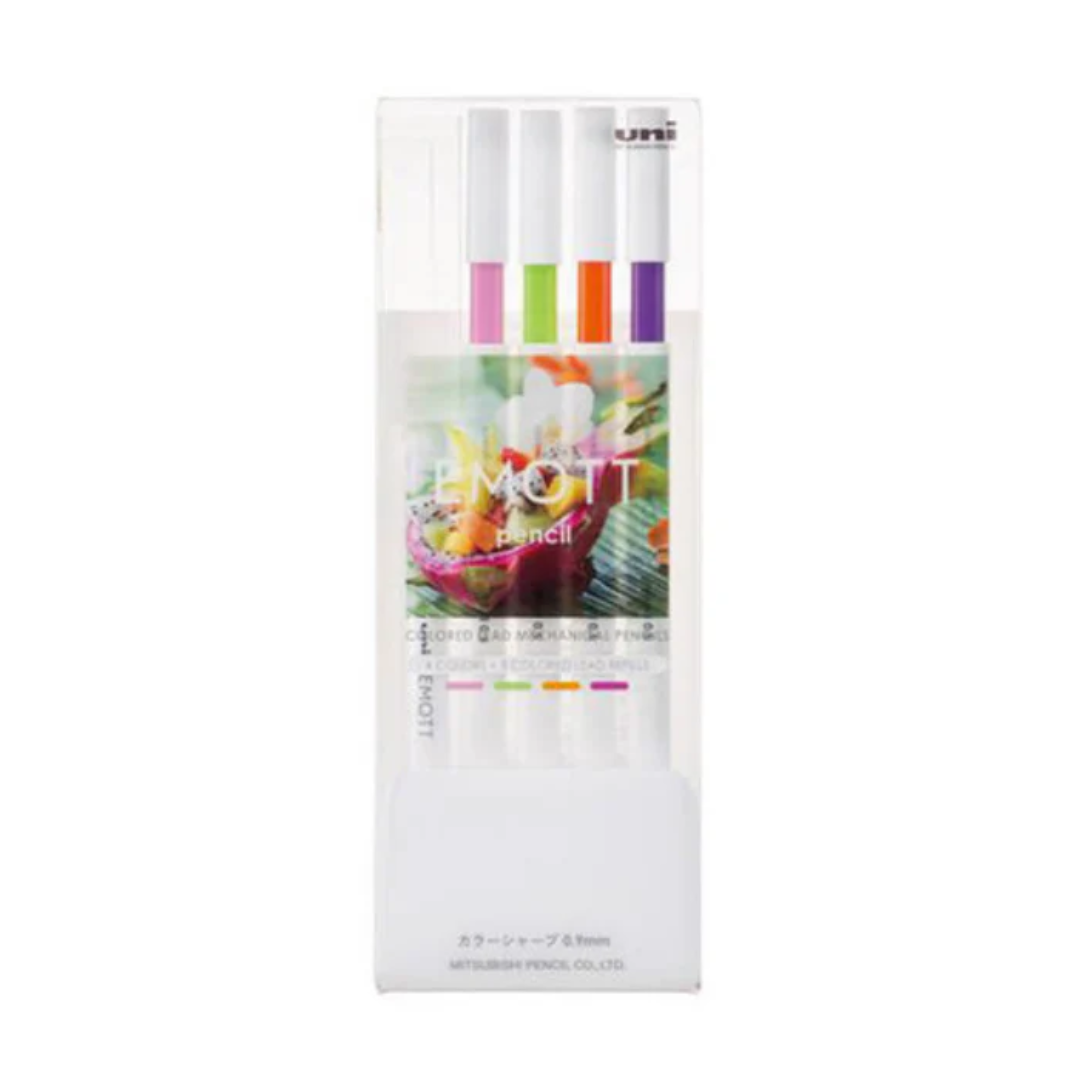 Uni EMOTT Color Mechanical Pencil - 0.9 mm - 4 Color Set