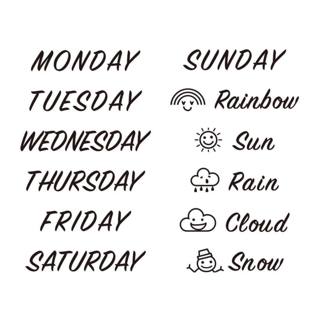 Midori Paintable Rotating Stamp - Self-Inking - Day of the Week & Weather
