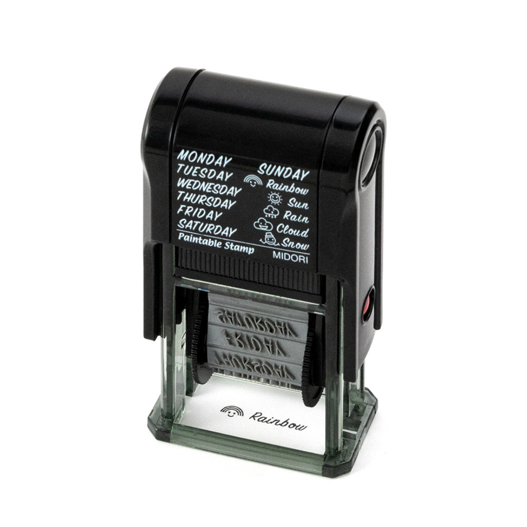 Midori Paintable Rotating Stamp - Self-Inking - Day of the Week & Weather
