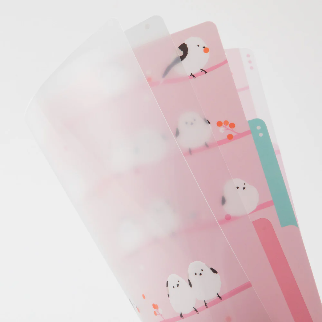 Midori 3 Pockets Clear Folder A4 - Long-Tailed Bird