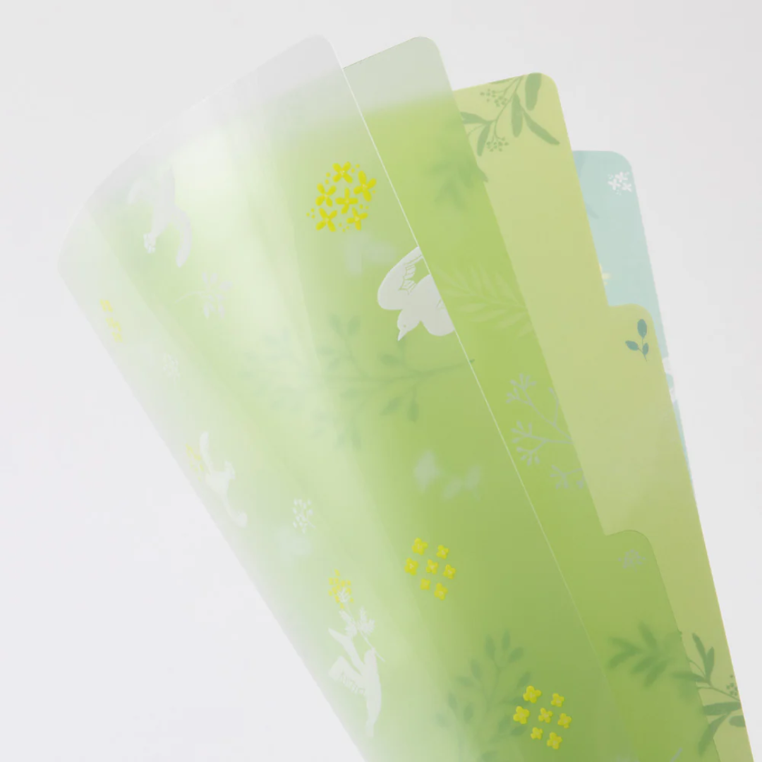Midori 3 Pockets Clear Folder A4 - White Bird