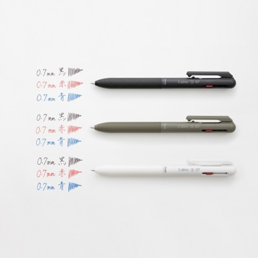 Pentel Calme 3 Color Multi Pen - 0.5 & 0.7 mm - Black