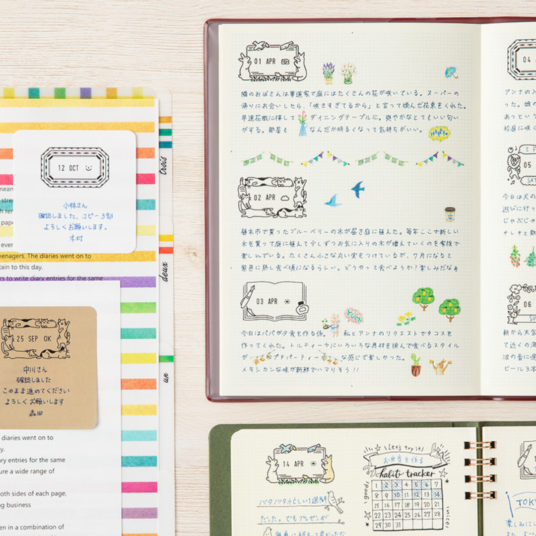 Midori Paintable Stamp Pre-Inked Half Size - Keep Track of Time