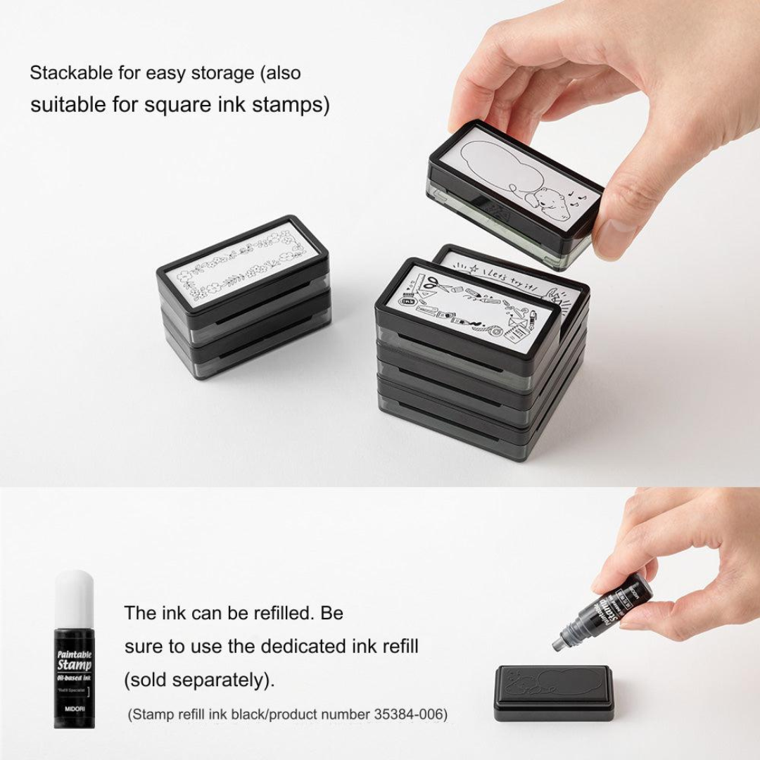 Midori Paintable Stamp Pre-Inked Half Size - Keep Track of Time