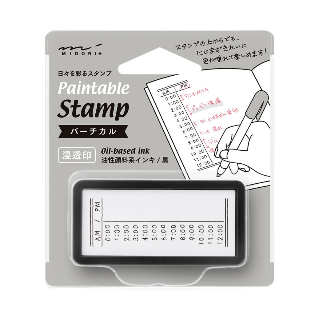 Midori Paintable Stamp Pre-Inked Half Size - Vertical