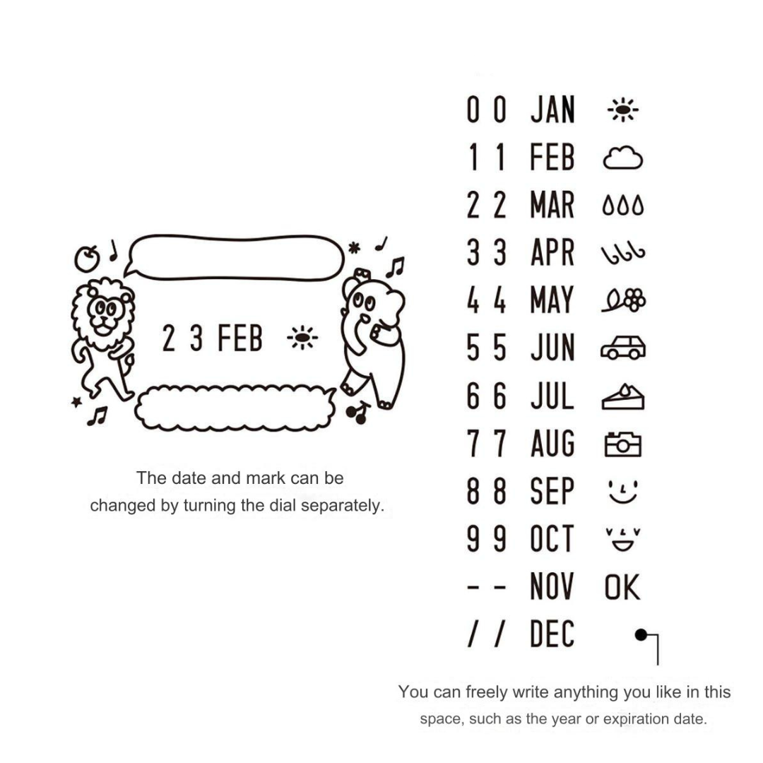 Midori Paintable Rotating Date Stamp - Animal Speech Bubble