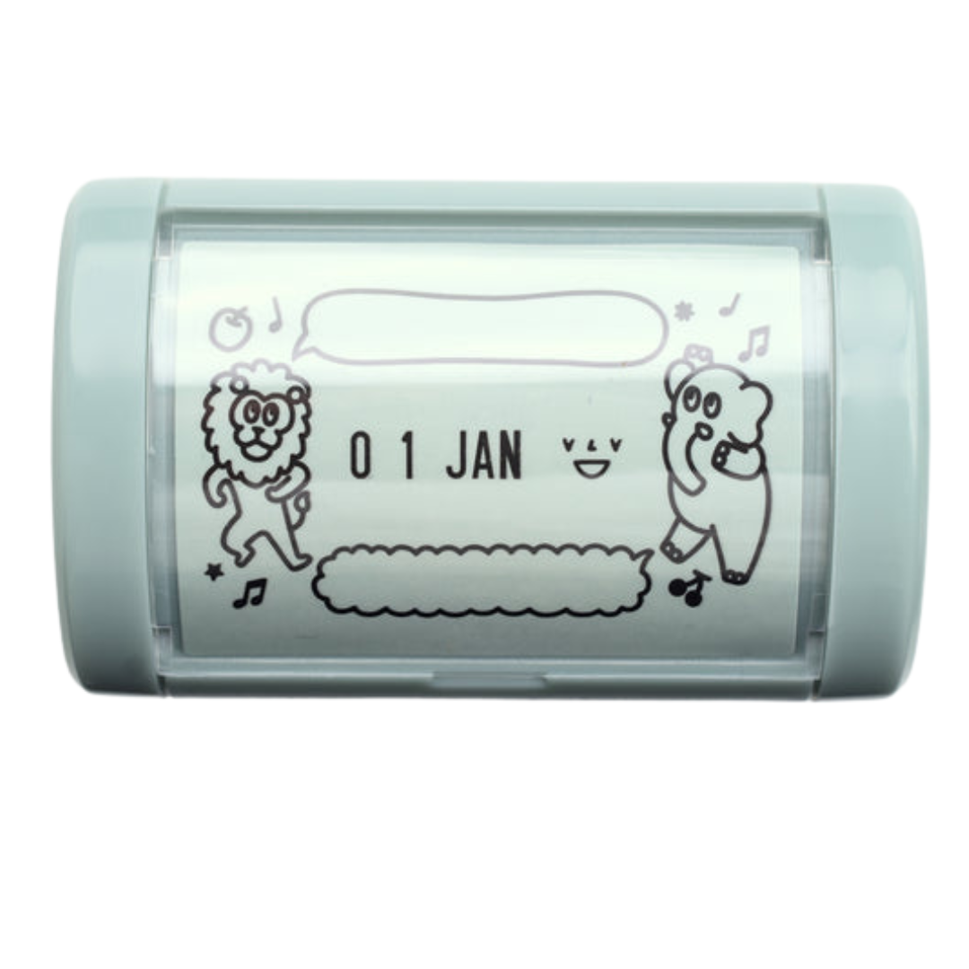 Midori Paintable Rotating Date Stamp - Animal Speech Bubble