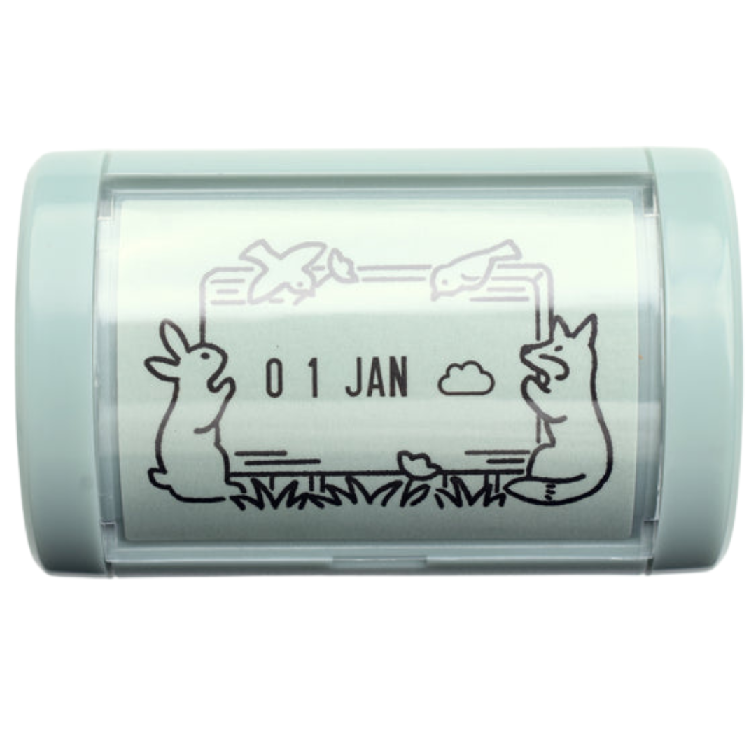Midori Paintable Rotating Date Stamp - Forest Animals