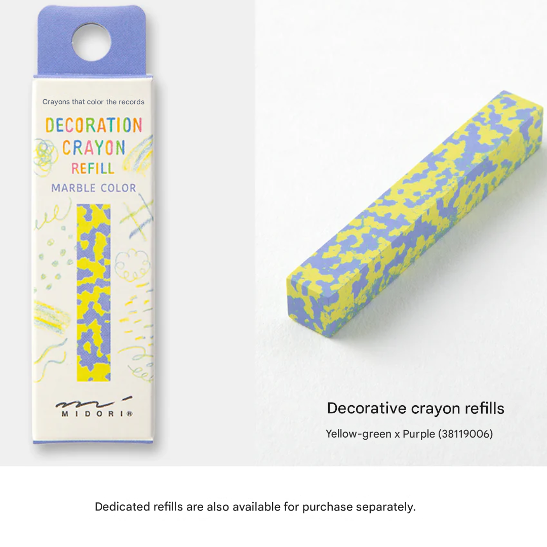 Midori Decoration Crayon Yellow-Green x Purple