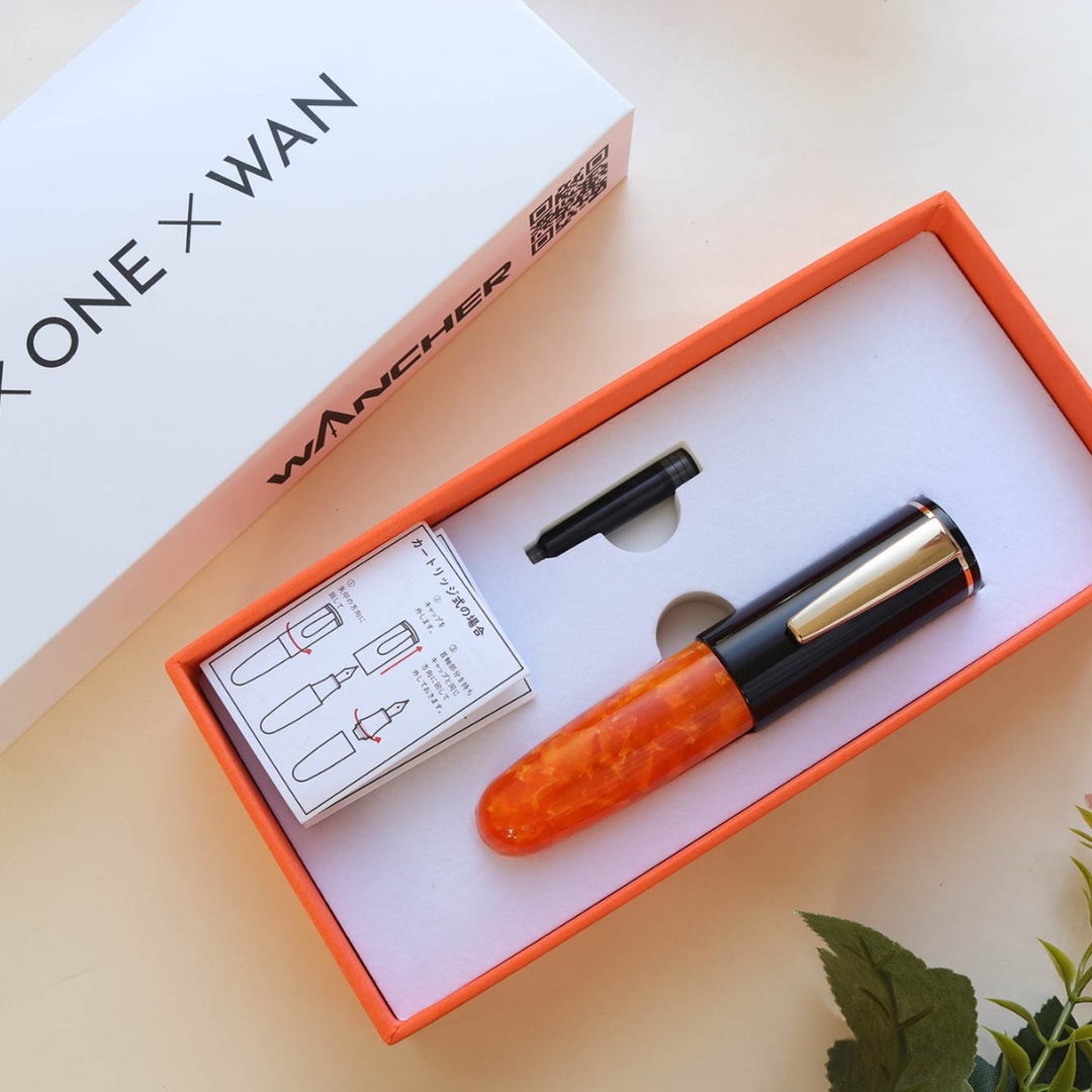 Wancher PoChaCo Fountain Pen - Cartridge - Orange Chocolate