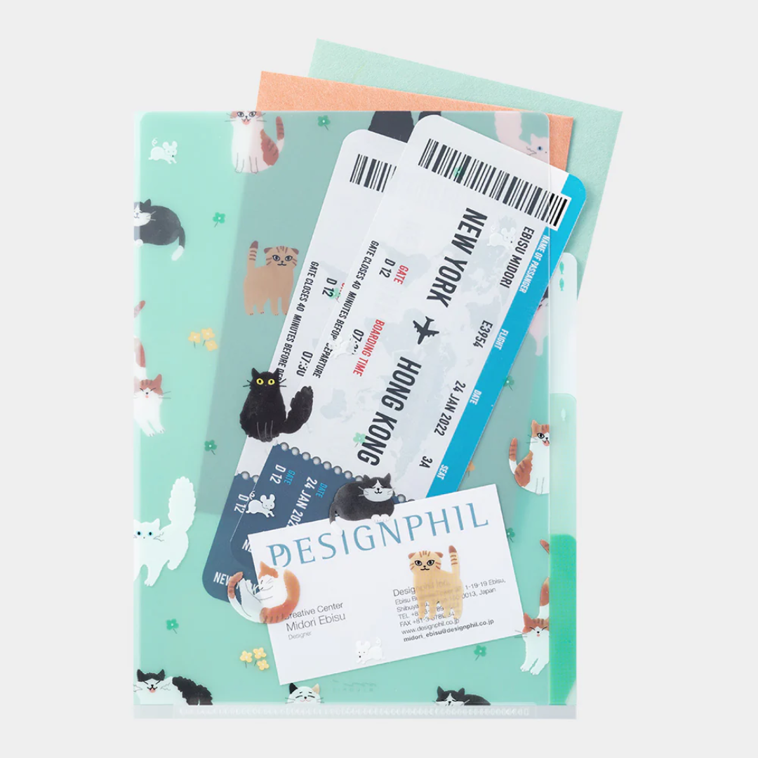 Midori 3 Pockets Clear Folder A5 - Cat A