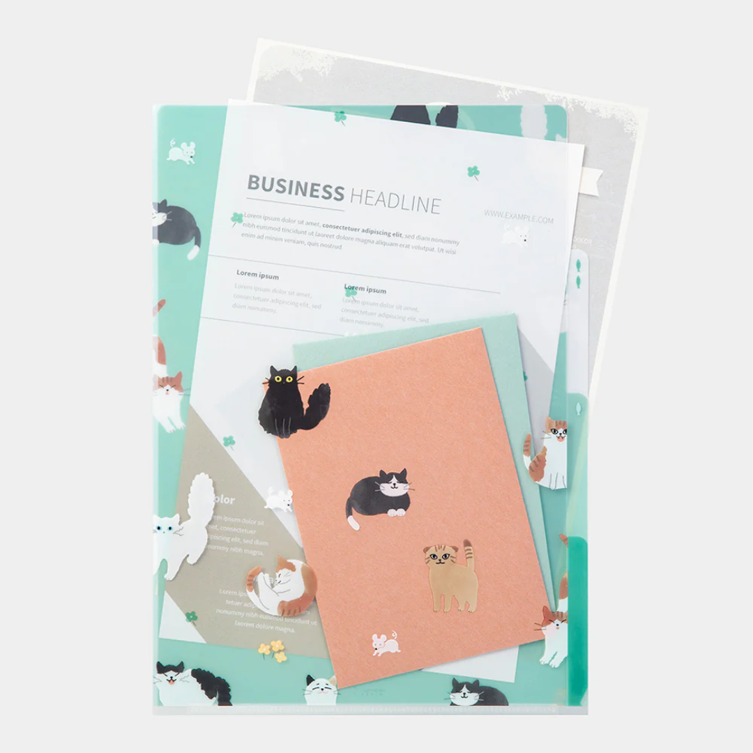 Midori 3 Pockets Clear Folder A4 - Cat A