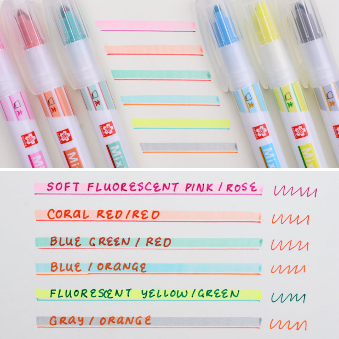 Sakura Mixline Underline Highlighter 3 Color Sets