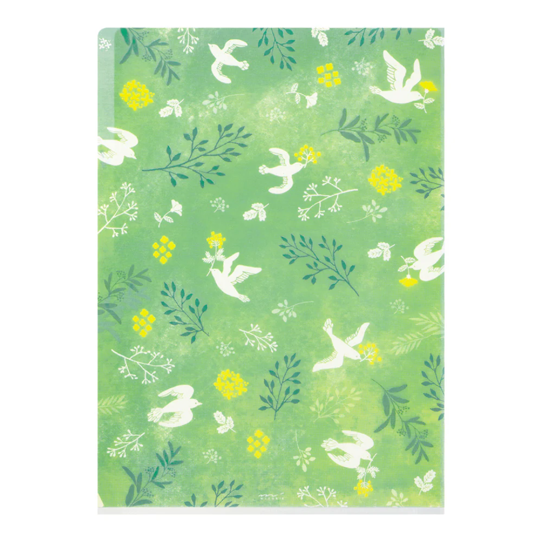 Midori 3 Pockets Clear Folder A4 - White Bird