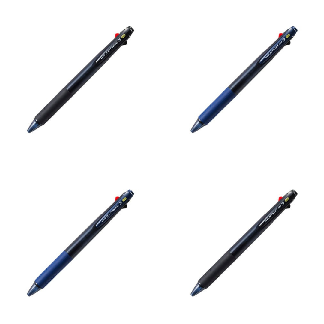 Penna Multifunzione Uni Jetstream MSXE350005.9: Penna A Sfera 0,7 Mm Nera E Rossa + Matita Meccanica 0,5 Mm, Corpo Blu Navy