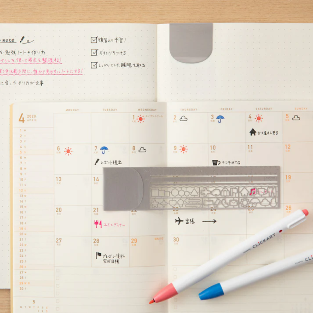 Midori Clip Ruler - Silver A