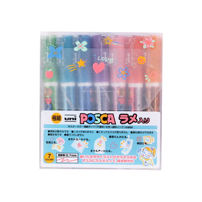 Uni Posca Glitter Paint Marker PC-1ML - Extra Fine Point