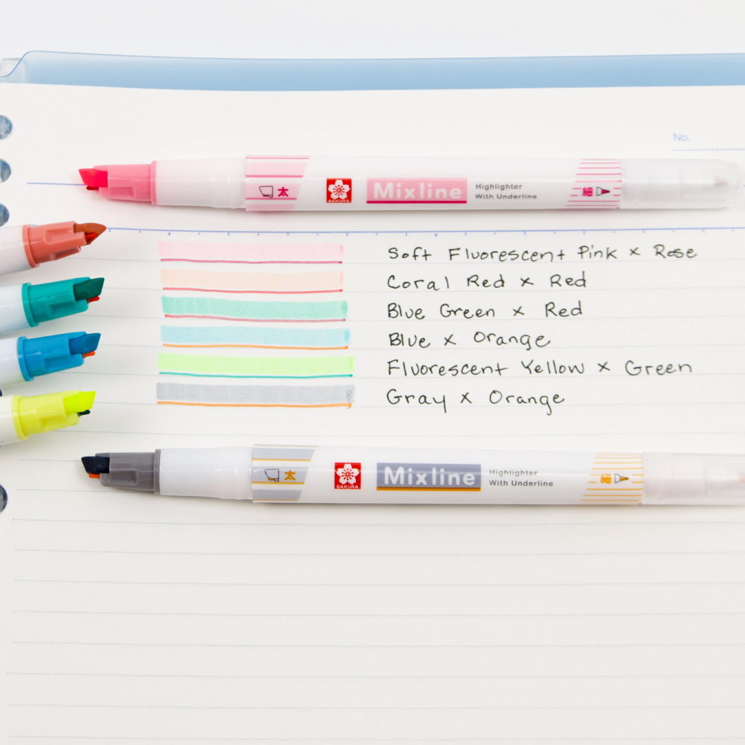 Sakura Mixline Underline Highlighter 3 Color Sets