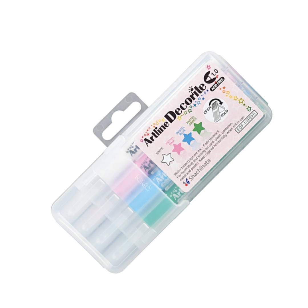 Shachihata Artline Brush Pen Deco Light 4 Color Set