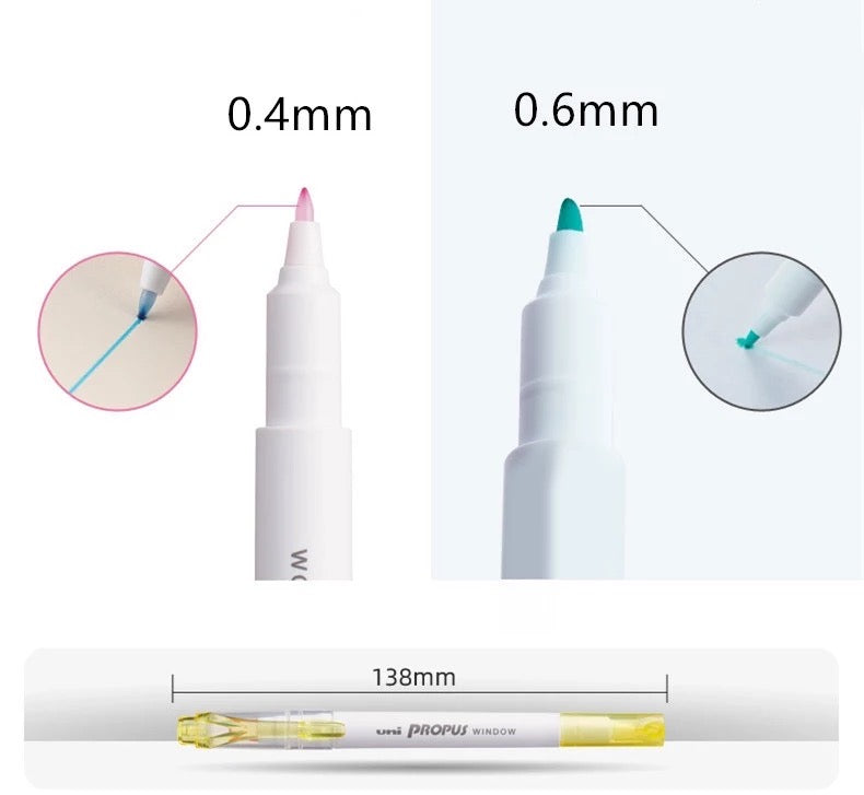 Uni Propus Window Double-Sided Highlighter - 4.0 mm / 0.6 mm - Single