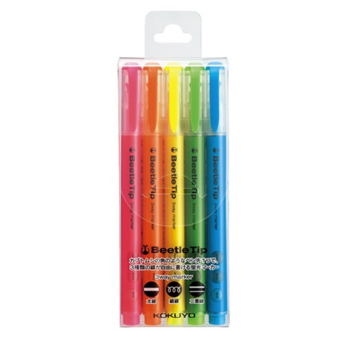 Kokuyo Beetle Tip 3way Highlighter Pen