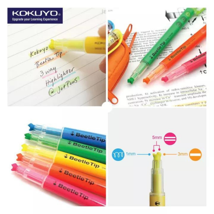 Kokuyo Beetle Tip 3way Highlighter Pen