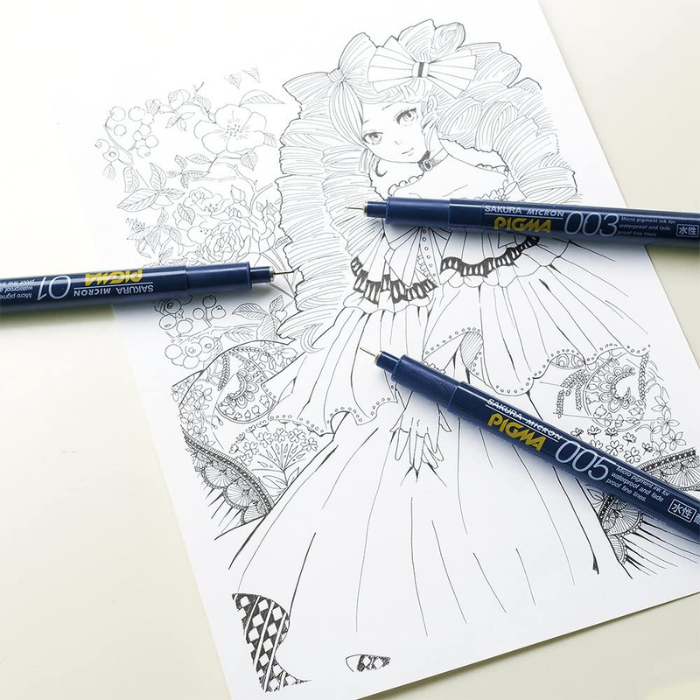Sakura Pigma Micron Pen - ESDK - Black Sets