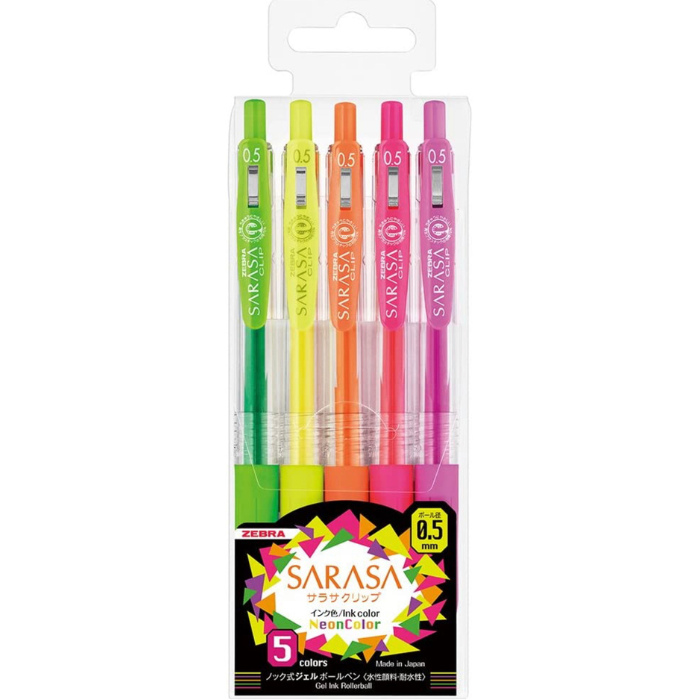 Zebra Sarasa Clip Gel Pen - 0.5 mm - Neon