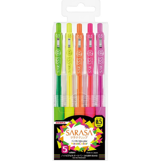 Zebra Sarasa Clip Gel Pen - 0.5 mm - Neon